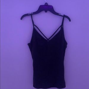 black strappy tank top